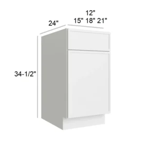 Slim Shaker White - Standard Base, 12"W x 34.5"H x 24"D