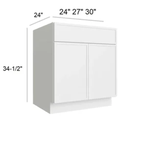 Slim Shaker White - Standard Base, 24"W x 34.5"H x 24"D