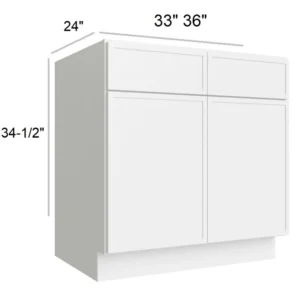 Slim Shaker White - Standard Base, 33"W x 34.5"H x 24"D