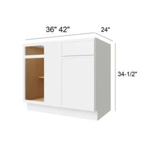 Slim Shaker White - Blind Base Corner, 39"W x 34.5"H x 24"D