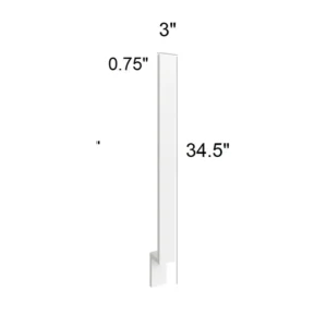Slim Shaker White - Base Filler, 3"W x 30"H x 0.75"D