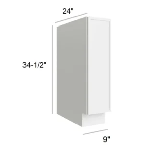 Slim Shaker White - Spice Pullout Base, 9"W x 34.5"H x 24"D