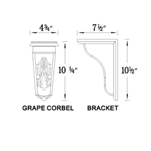 Slim Shaker White - GRAPE CORBEL, 1"W x 1"H x 1"D