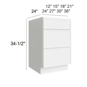 Slim Shaker White - Drawer Base, 12"W x 34.5"H x 24"D