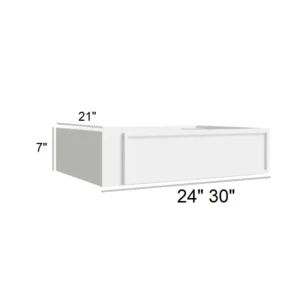 Slim Shaker White - knee drawer, 36"W x 7.5"H x 21"D