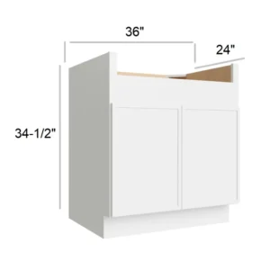 Slim Shaker White - Farm Sink base, 36"W x 34.5"H x 24"D