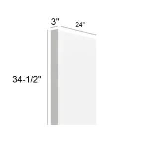 Slim Shaker White - Dishwasher Panel, 1"W x 3"H x 0.75"D