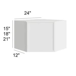 Slim Shaker White - Diagonal Wall Cabinets, 24"W x 18"H x 12"D