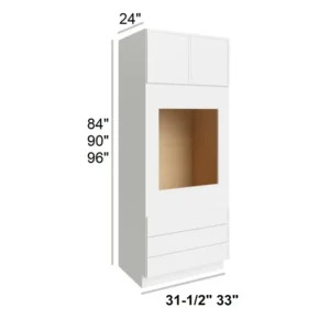 Slim Shaker White - Oven Cabinets, 33"W x 84"H x 24"D
