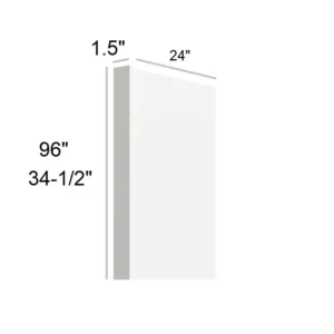 Slim Shaker White - Dishwasher Panel, 1.5"W x 34.5"H x 24"D