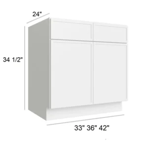 Slim Shaker White - Sink Base, 33"W x 34.5"H x 24"D
