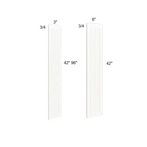 Slim Shaker White - Tall Fluted Filler, 1"W x 1"H x 0.75"D