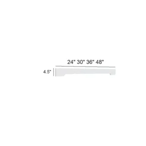 Slim Shaker White - Arched Valance, 24"W x 1"H x 1"D