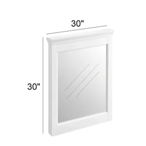 Slim Shaker White - Vanity Mirror, 30"W x 30"H x 12"D