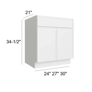 Slim Shaker White - Vanity Sink Base, 21"W x 34.5"H x 21"D