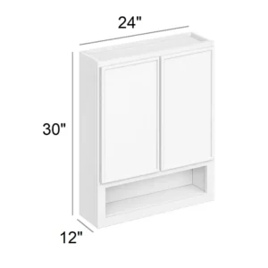 Slim Shaker White - Vanity Wall Boutique, 24"W x 30"H x 12"D