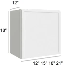 Slim Shaker White - Wall Bridge Cabinets, 12"W x 18"H x 12"D