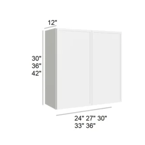 Slim Shaker White - Standard Wall Cabinets, 24"W x 30"H x 12"D