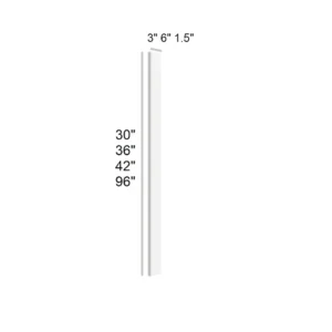 Slim Shaker White - Tall Filler, 1.5"W x 96"H x 0.75"D