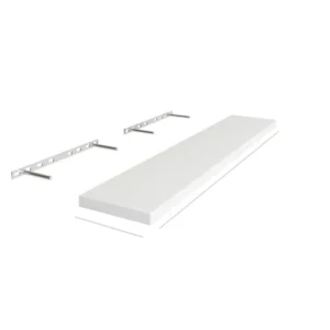 Slim Shaker White - Wall Floating Shelf, 24"W x 1.5"H x 12"D