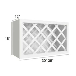 Slim Shaker White - Wall Wine Rack Cabinets, 30"W x 15"H x 12"D