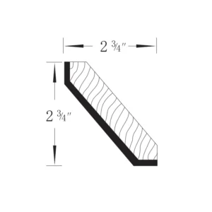 White Shaker - Crown Molding, 96"W x 2.75"H x 2.75"D