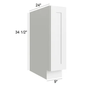 White Shaker - Base Full Height Door, 9"W x 34.5"H x 24"D