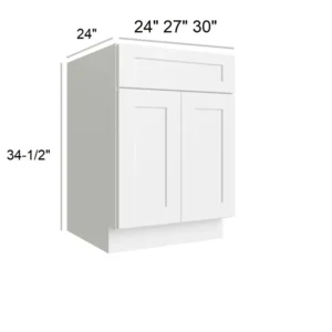 White Shaker - Standard Base, 24"W x 34.5"H x 24"D