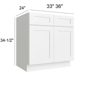 White Shaker - Standard Base, 33"W x 34.5"H x 24"D