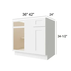 White Shaker - Blind Base Corner, 39"W x 34.5"H x 24"D