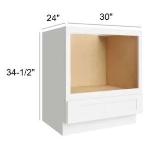 White Shaker - Microwave, 30"W x 34.5"H x 24"D