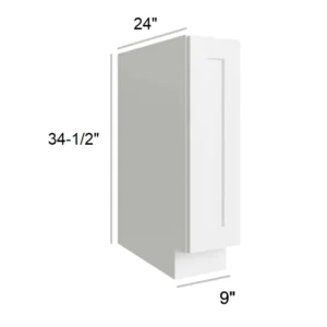 White Shaker - Spice Pullout Base, 9"W x 34.5"H x 24"D
