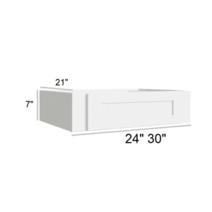 White Shaker - knee drawer, 36"W x 7.5"H x 21"D