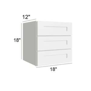 White Shaker - Wall Drawer Cabinet, 18"W x 9"H x 12"D