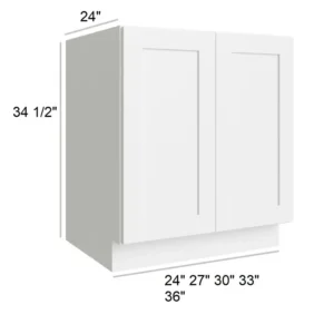 White Shaker - Base Full Height Door, 24"W x 34.5"H x 24"D