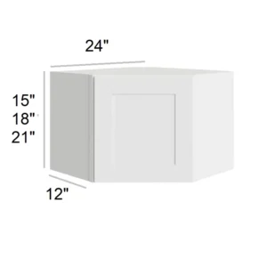 White Shaker - Diagonal Wall Cabinets, 24"W x 18"H x 12"D