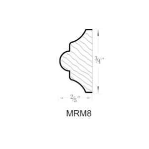 White Shaker - Mini Rail Molding, 96"W x 1"H x 1"D