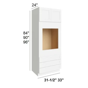 White Shaker - Oven Cabinets, 33"W x 84"H x 24"D