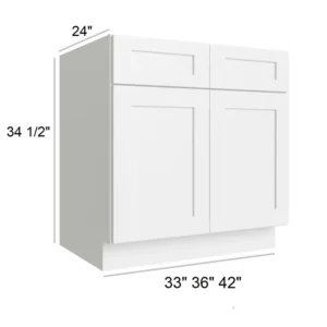 White Shaker - Sink Base, 33"W x 34.5"H x 24"D