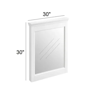 White Shaker - Vanity Mirror, 30"W x 30"H x 12"D