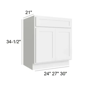 White Shaker - Vanity Sink Base, 21"W x 34.5"H x 21"D