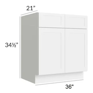 White Shaker - Vanity Sink Base, 33"W x 34.5"H x 21"D