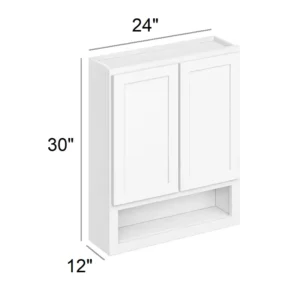 White Shaker - Vanity Wall Boutique, 24"W x 30"H x 12"D