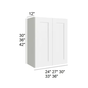 White Shaker - Standard Wall Cabinets, 24"W x 30"H x 12"D