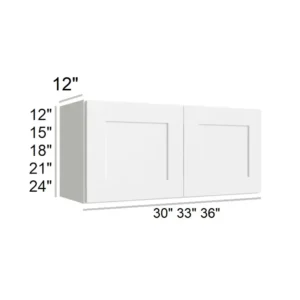 White Shaker - Wall Bridge Cabinets, 24"W x 12"H x 12"D