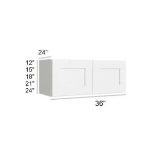 White Shaker - Refrigerator Cabinets, 30"W x 12"H x 24"D
