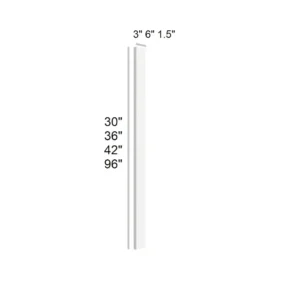 White Shaker - Tall Filler, 1.5"W x 96"H x 0.75"D